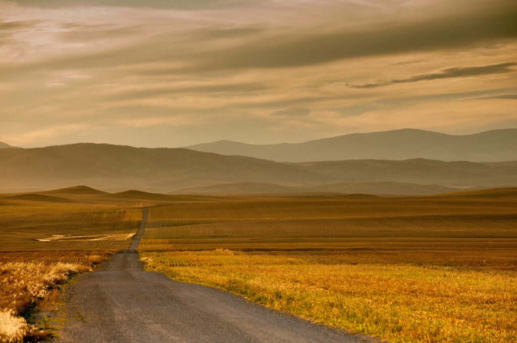 Farmland and foothills near Helena, Montana