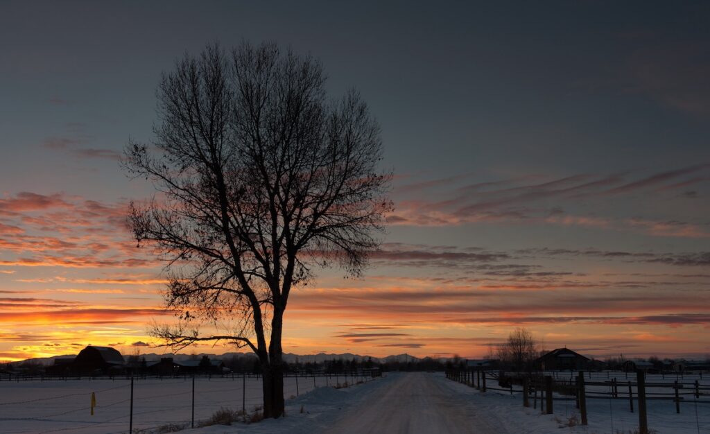 Sunset over Bozeman.